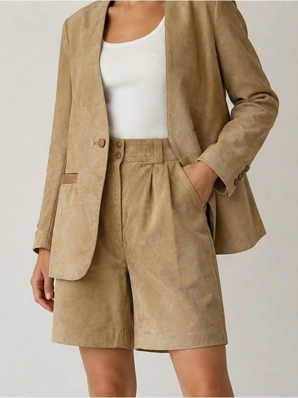 MATCHING SET Vintage Danier Suede 2-Piece Blazer & Shorts Set Made in Canada